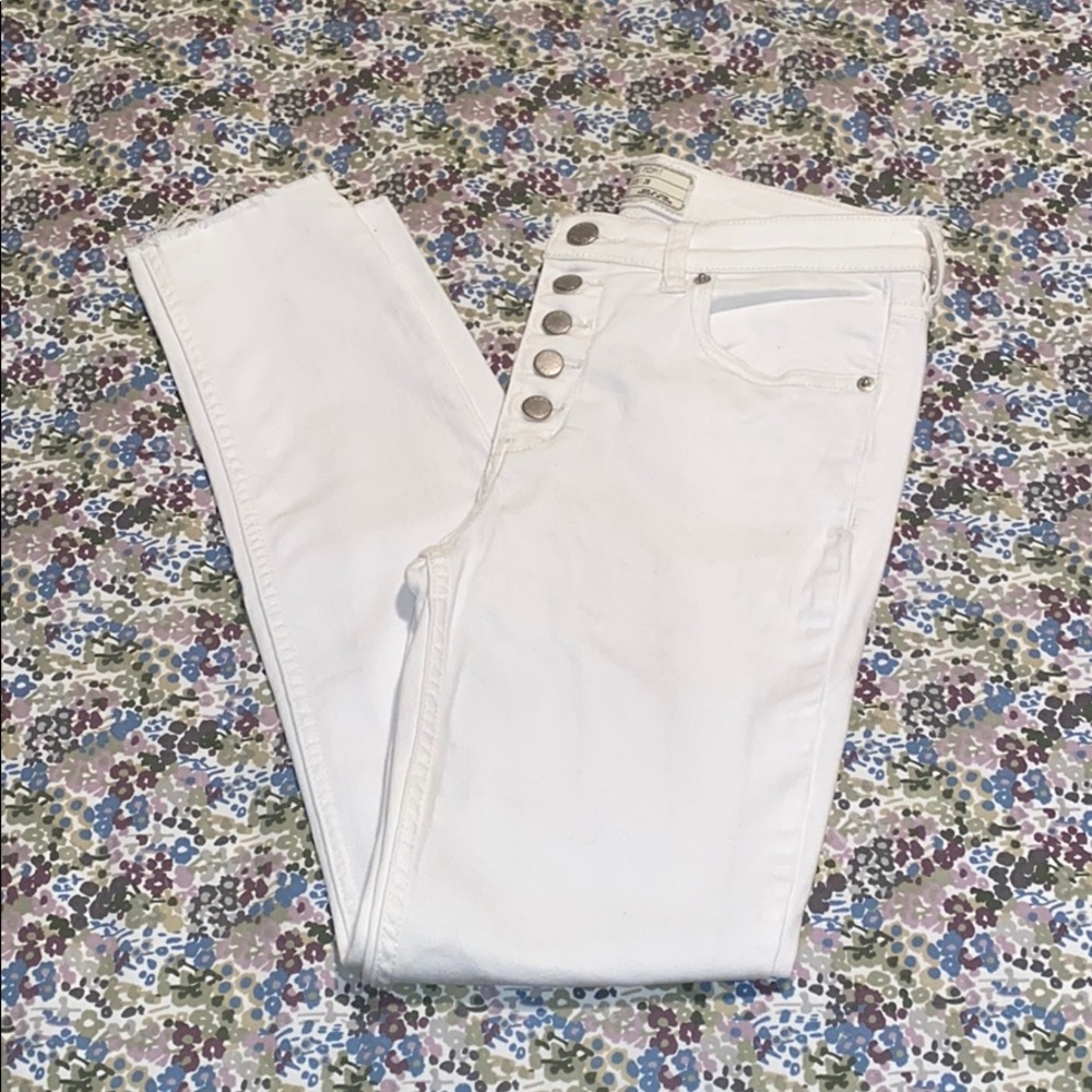 Free People White Denim Crop Jean
